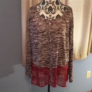 Madison & Berkeley long sleeve long Blouse - 1X
